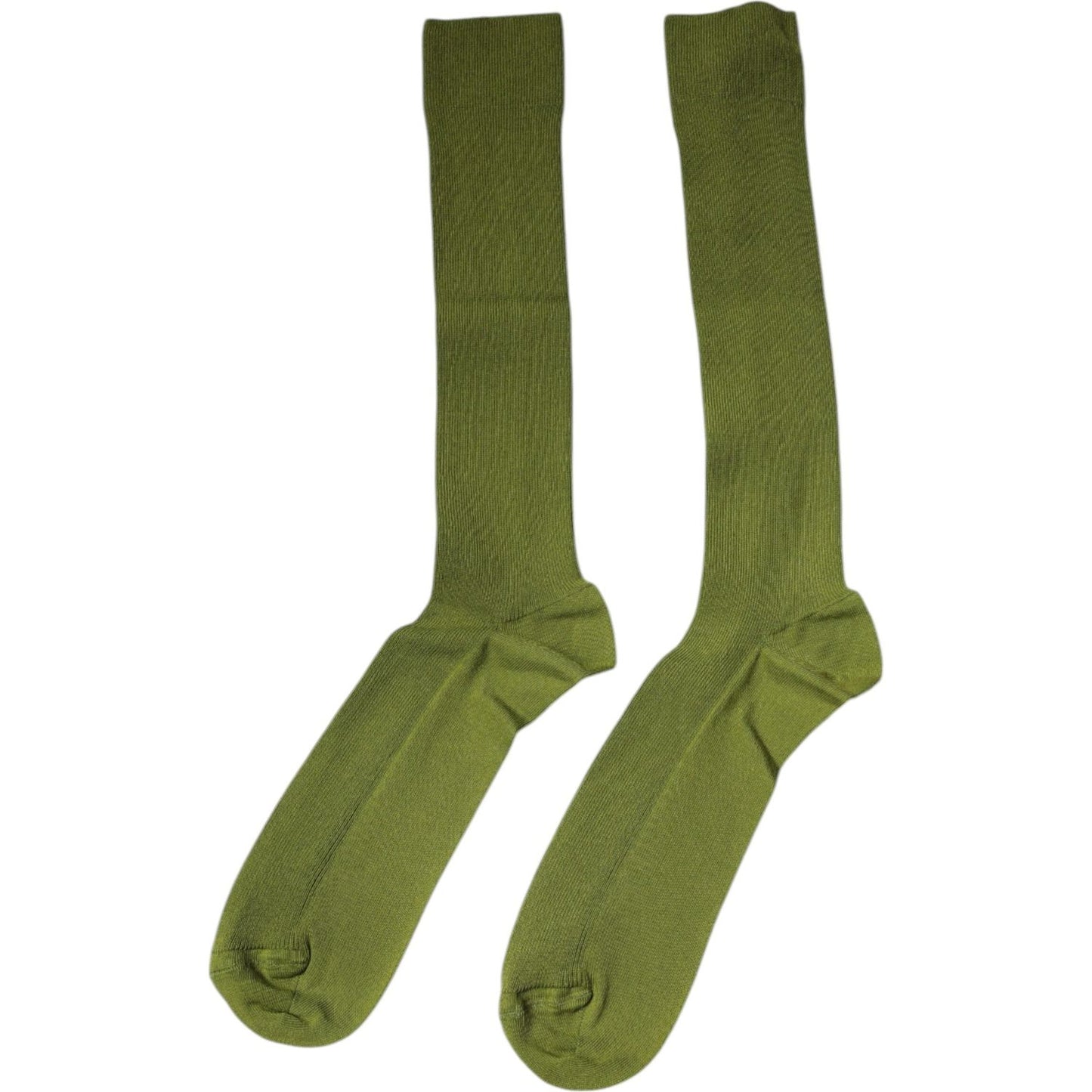 Dolce & Gabbana Green Cotton Logo Over The Calf Socks Dolce & Gabbana Dark Olive Green