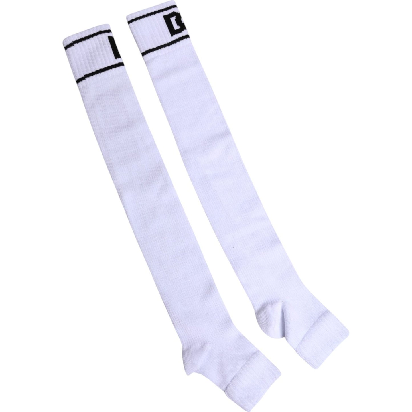 Dolce & Gabbana White Cotton DG Logo Print Open Toe Socks Dolce & Gabbana Lavender