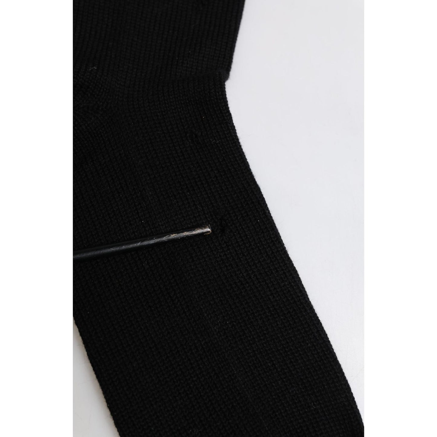 Dolce & Gabbana Black Solid Stretch Mid Calf Men Socks Dolce & Gabbana Black