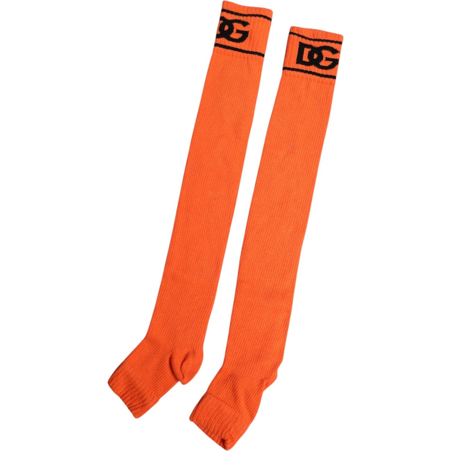 Dolce & Gabbana Orange Cotton DG Logo Print Open Toe Socks Dolce & Gabbana Tomato