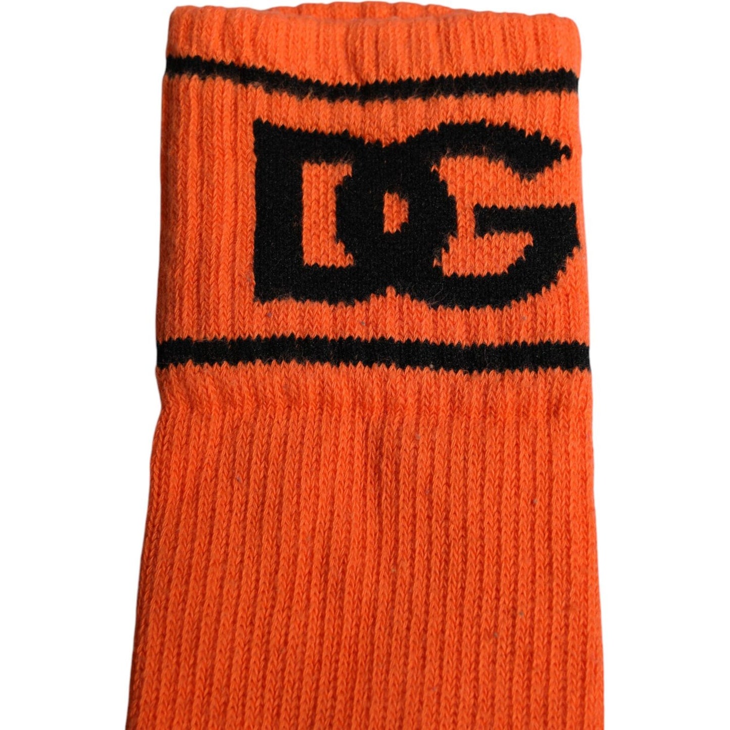 Dolce & Gabbana Orange Cotton DG Logo Print Open Toe Socks Dolce & Gabbana Chocolate