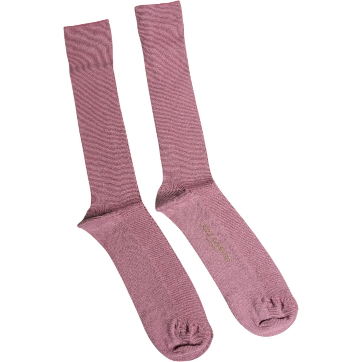 Dolce & Gabbana Rose Pink Cotton Over The Calf Socks Dolce & Gabbana Rosy Brown