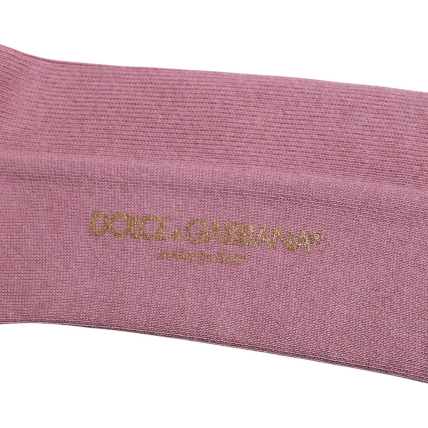 Dolce & Gabbana Rose Pink Cotton Over The Calf Socks Dolce & Gabbana Rosy Brown