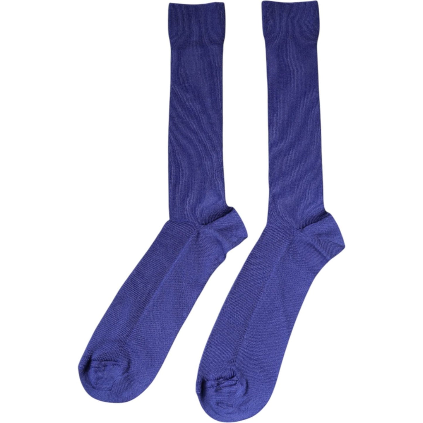 Dolce & Gabbana Purple Cotton Logo Over The Calf Socks Dolce & Gabbana Dark Slate Blue