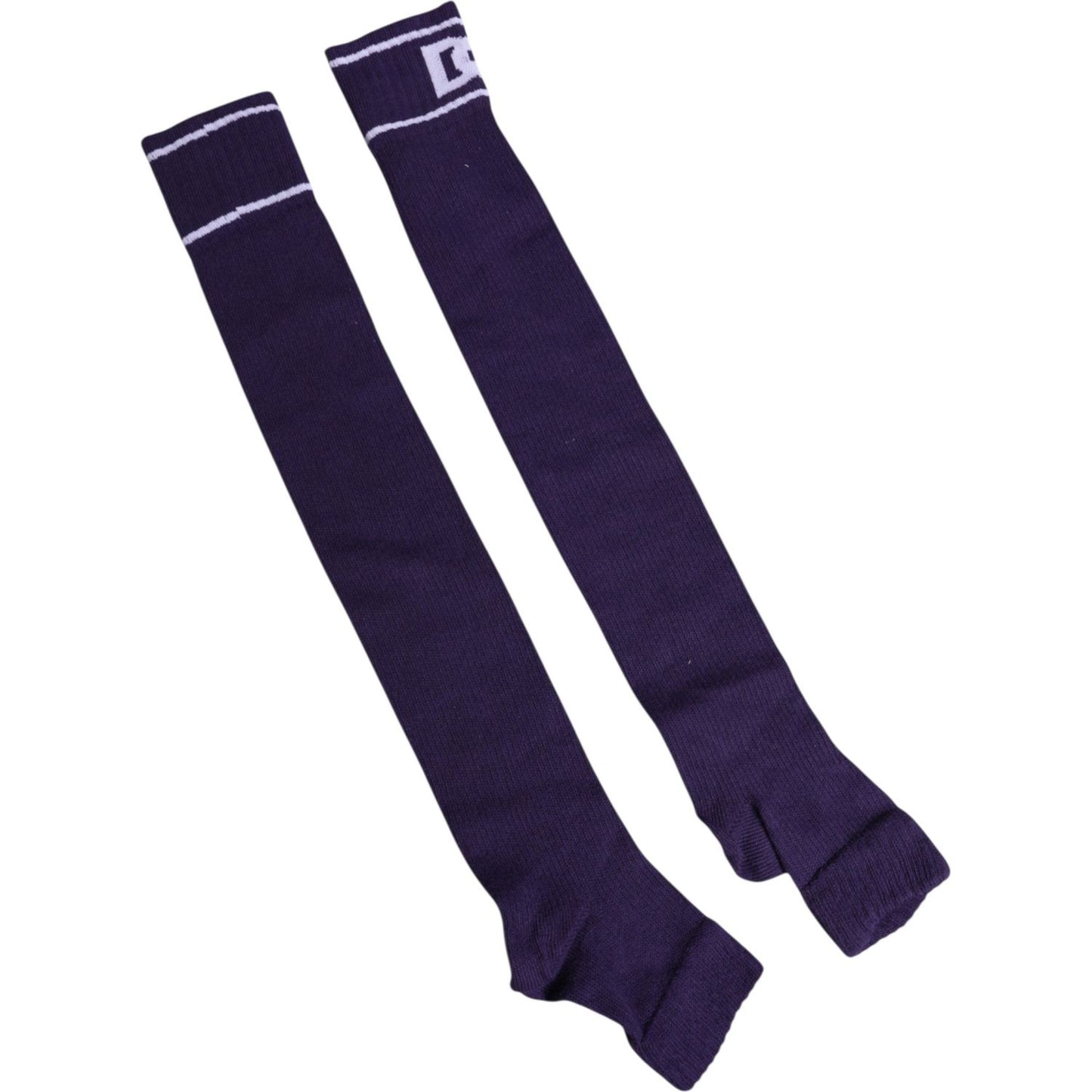Dolce & Gabbana Purple Cotton DG Logo Print Open Toe Socks Dolce & Gabbana Dark Slate Gray