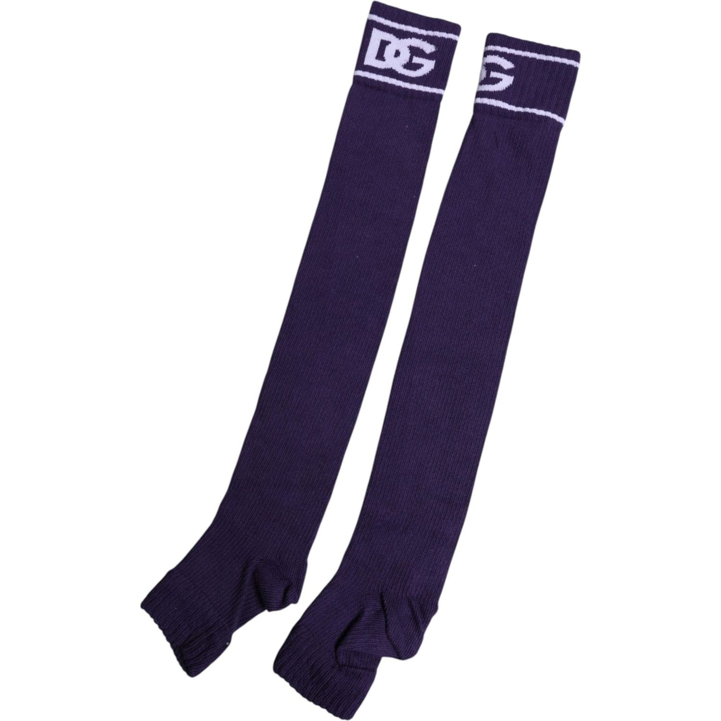 Dolce & Gabbana Purple Cotton DG Logo Print Open Toe Socks Dolce & Gabbana Dark Slate Gray