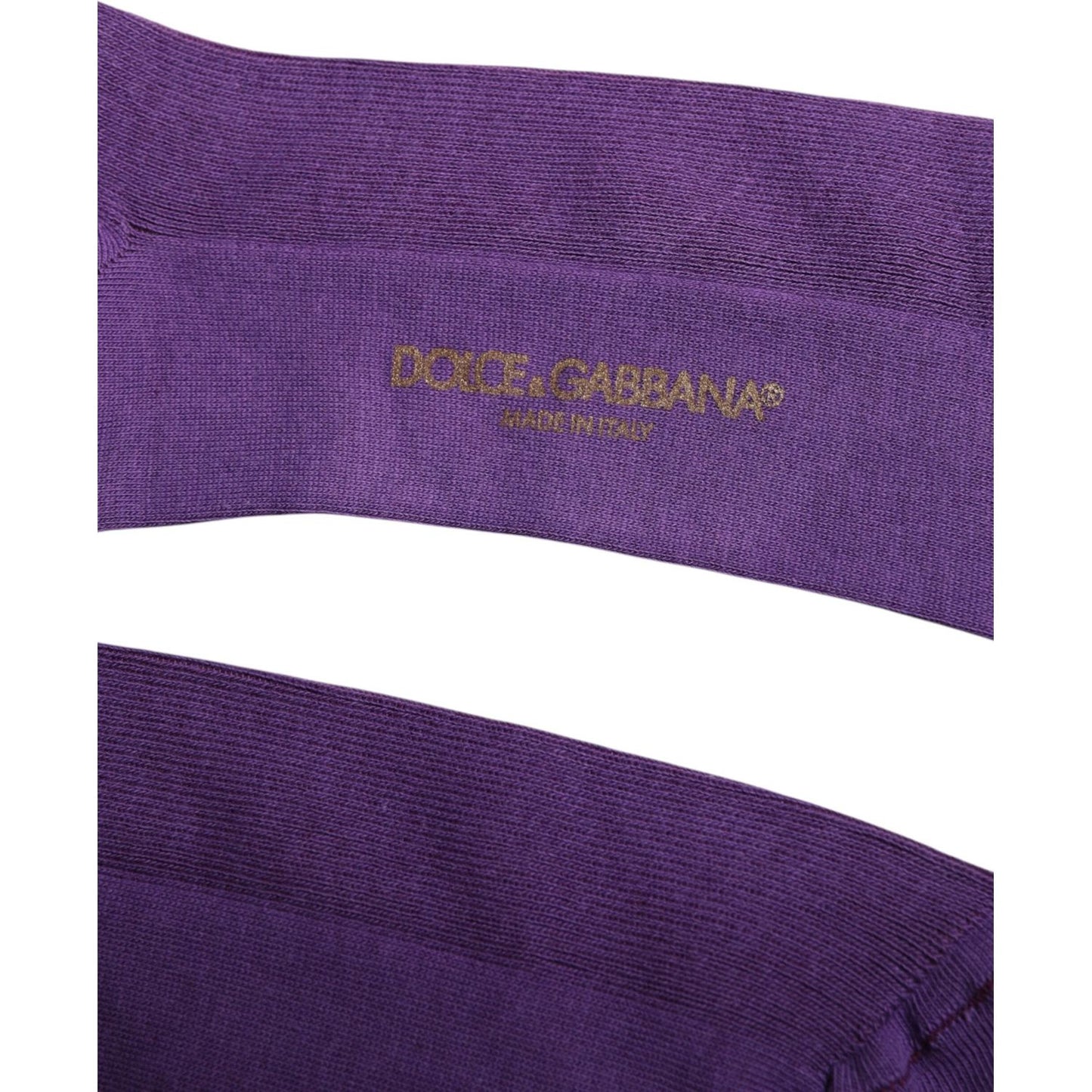 Dolce & Gabbana Purple Cotton Logo Over The Calf Socks Dolce & Gabbana Dark Slate Blue