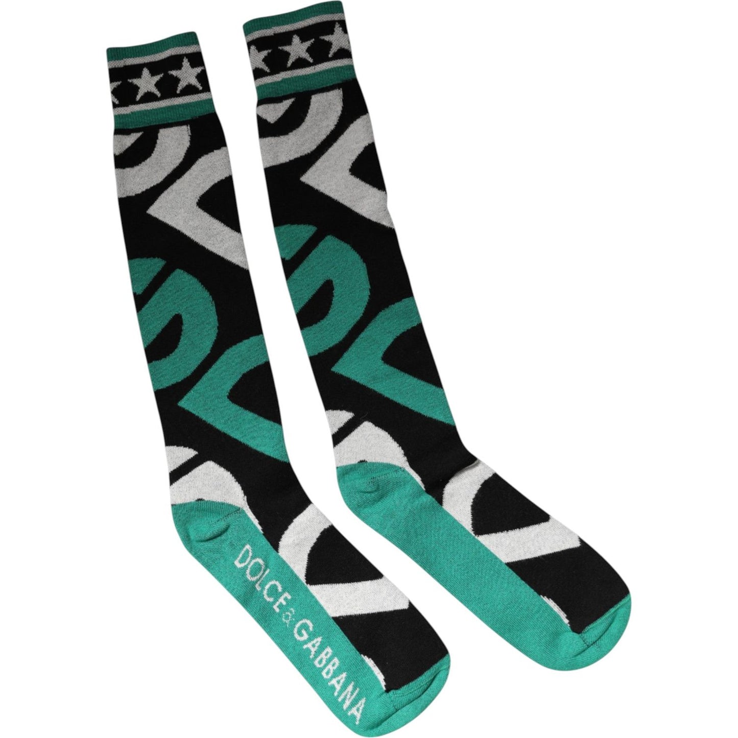 Dolce & Gabbana Multicolor Cotton Stretch Over Calf Socks Dolce & Gabbana Gray
