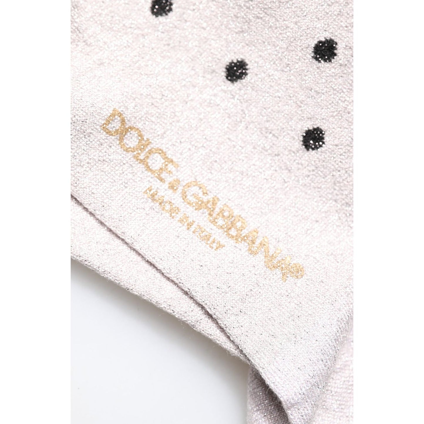 Dolce & Gabbana Gray Viscose Stretch Dotted Socks Dolce & Gabbana Beige