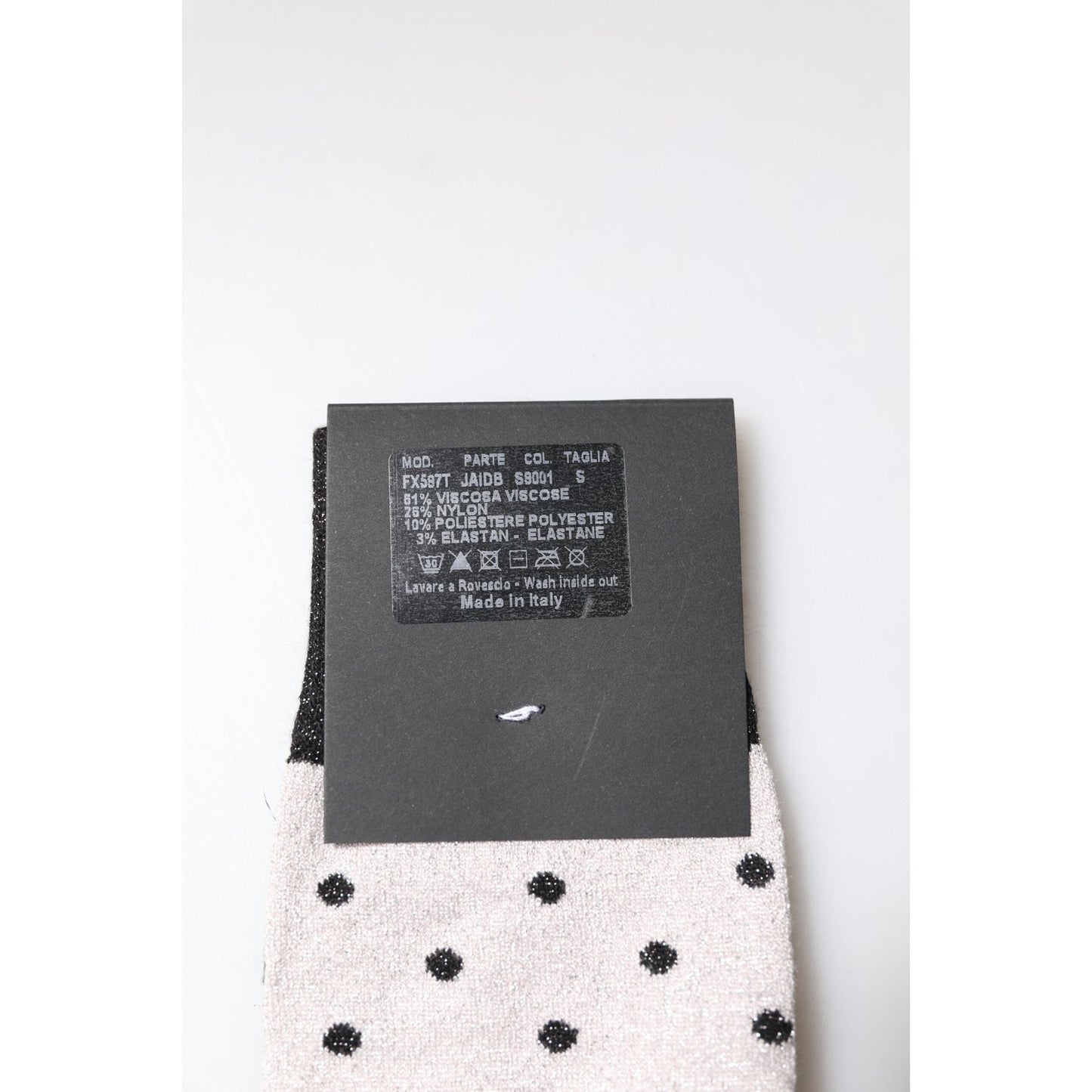 Dolce & Gabbana Gray Viscose Stretch Dotted Socks Dolce & Gabbana Dark Slate Gray