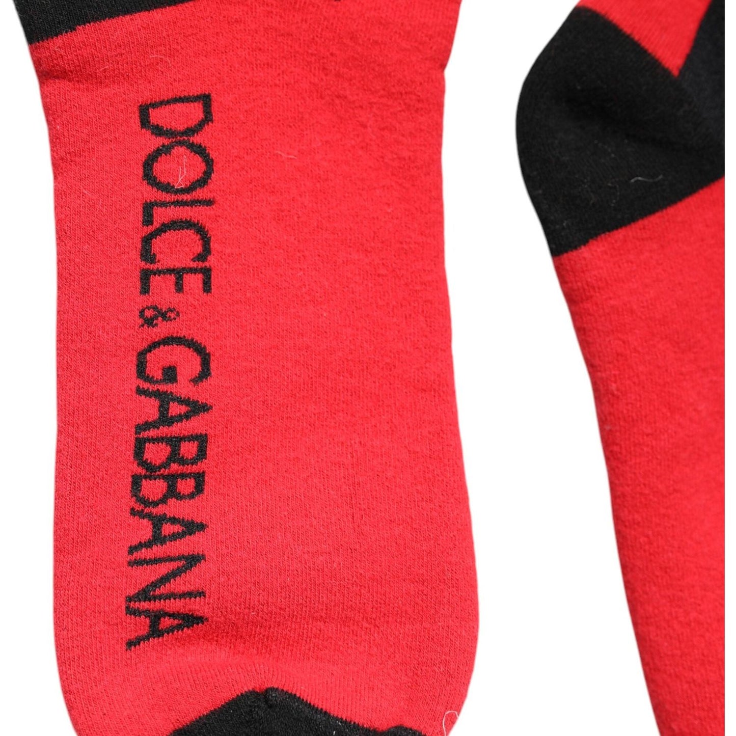 Dolce & Gabbana Red Cotton Stretch Printed Socks Dolce & Gabbana Tomato
