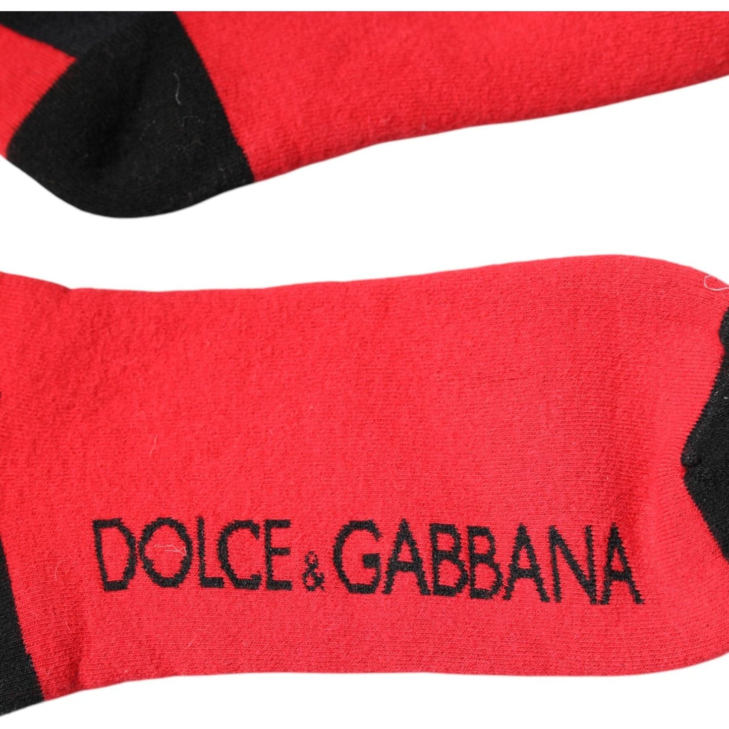 Dolce & Gabbana Red Cotton Stretch Printed Socks Dolce & Gabbana Tomato