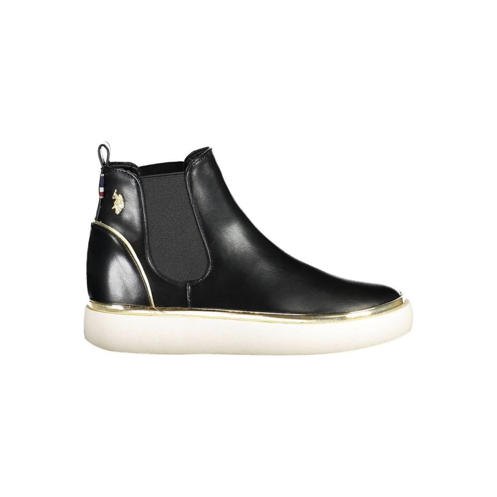 U.S. POLO ASSN. Black Polyester Women Boot U.S. POLO ASSN. Antique White