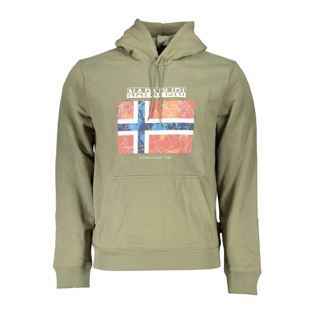 Napapijri Green Cotton Men Sweater Napapijri Rosy Brown
