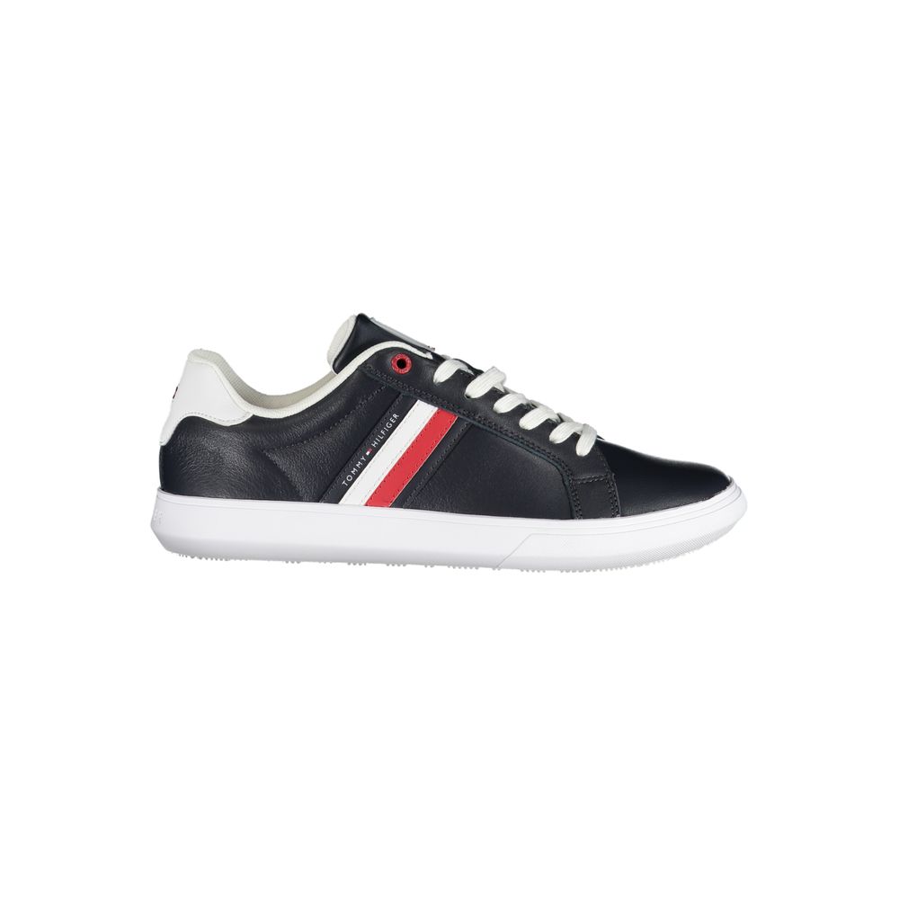 Tommy Hilfiger Sleek Blue Lace-Up Sneakers with Contrast Details Tommy Hilfiger Light Gray