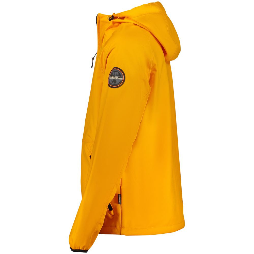 Napapijri Orange Polyester Men Jacket Napapijri Orange