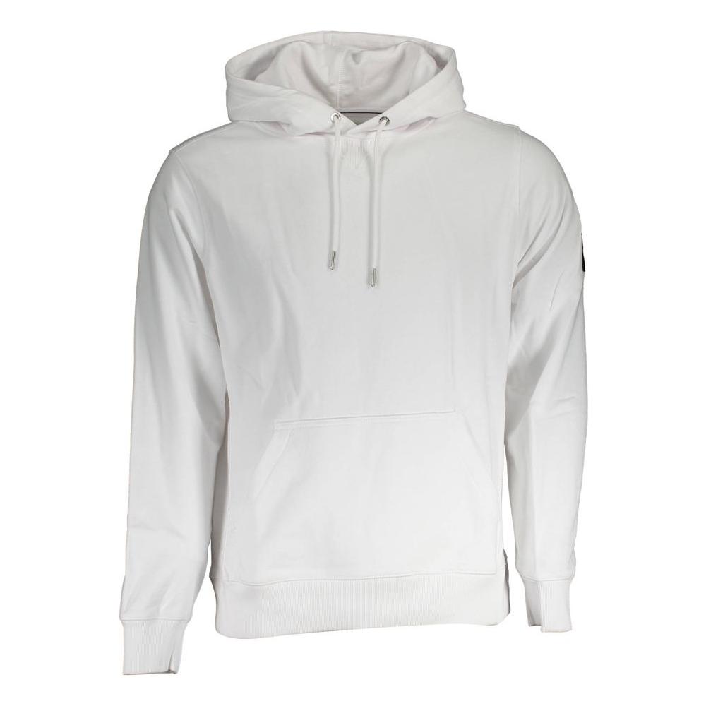Calvin Klein White Cotton Men Sweatshirt Calvin Klein Light Gray