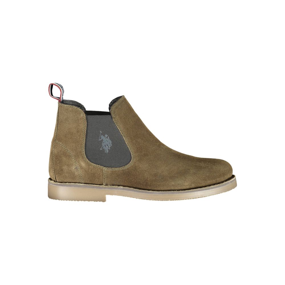 U.S. POLO ASSN. Green Leather Men Ankle Boot U.S. POLO ASSN. Dim Gray