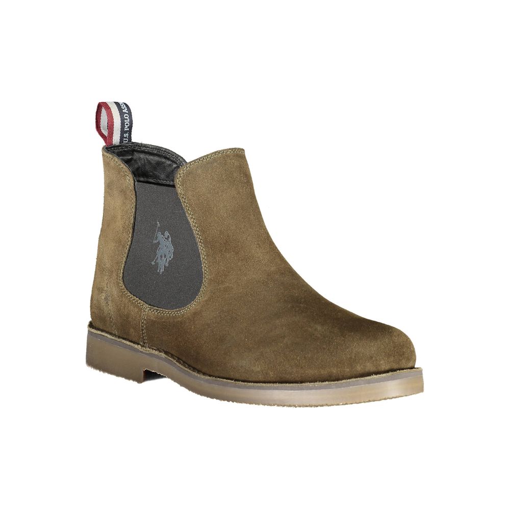 U.S. POLO ASSN. Green Leather Men Ankle Boot U.S. POLO ASSN. Dim Gray