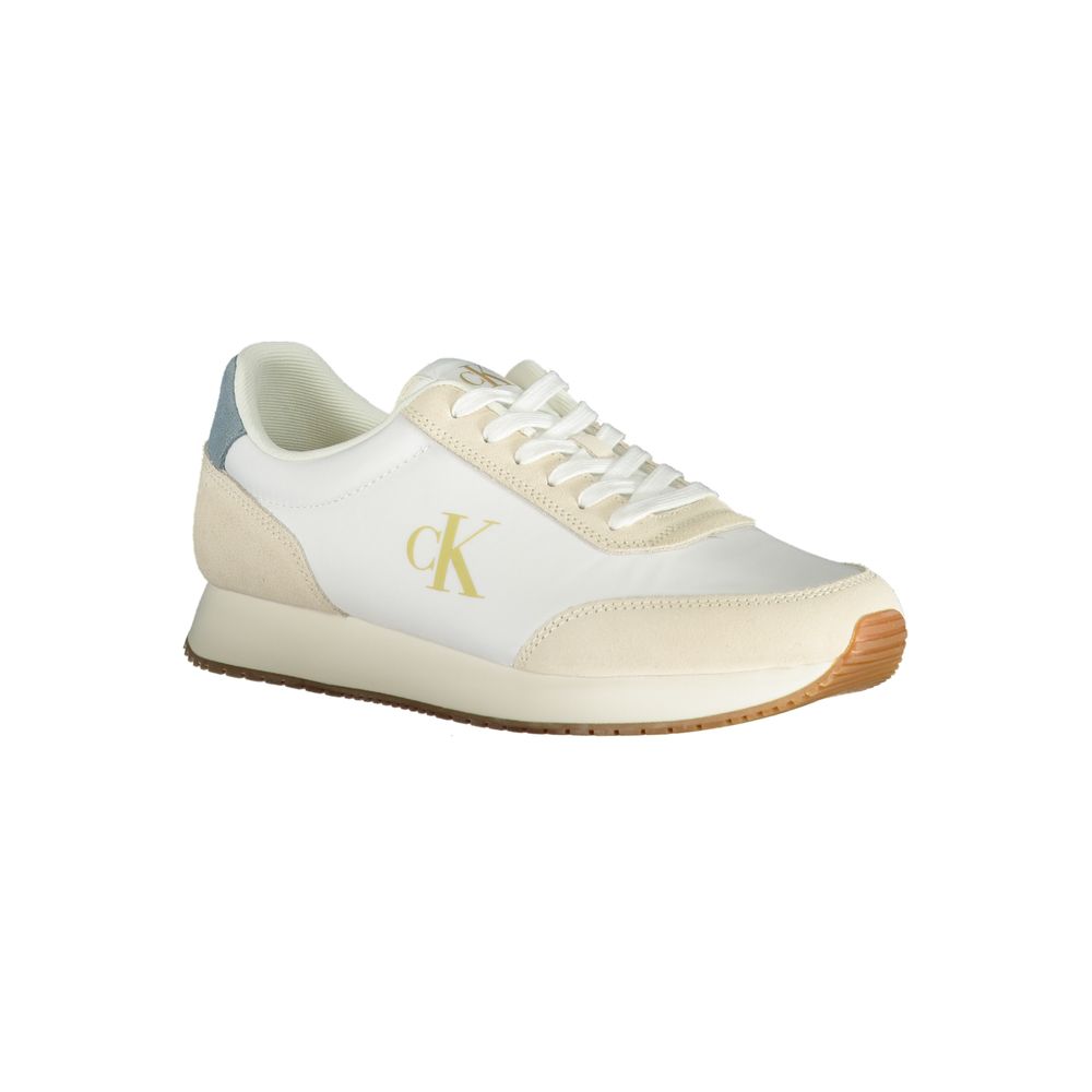 Calvin Klein White Polyester Men Sneaker Calvin Klein Light Gray
