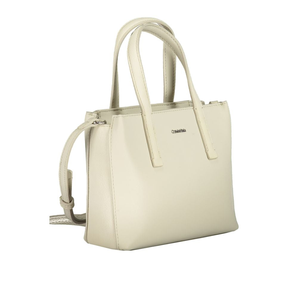 Calvin Klein Beige Polyester Handbag Calvin Klein Light Gray