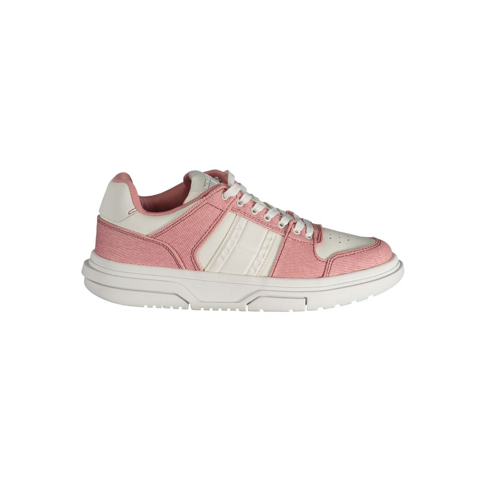 Tommy Hilfiger Pink Polyester Sneaker Tommy Hilfiger Light Gray