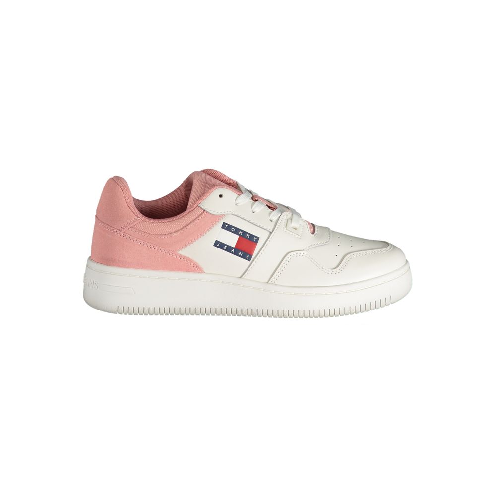 Tommy Hilfiger Pink Polyester Sneaker Tommy Hilfiger Light Gray