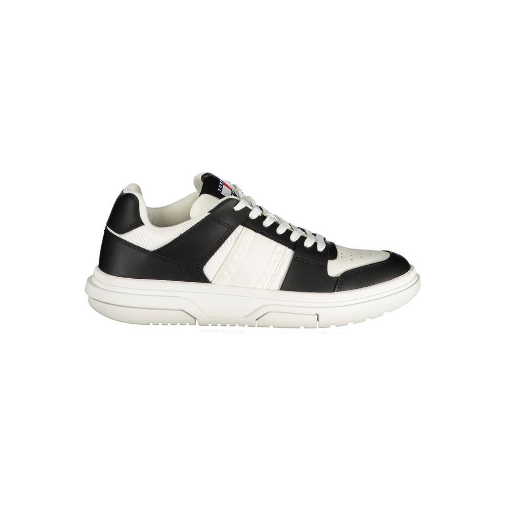 Tommy Hilfiger Black Leather Women Sneaker Tommy Hilfiger Light Gray