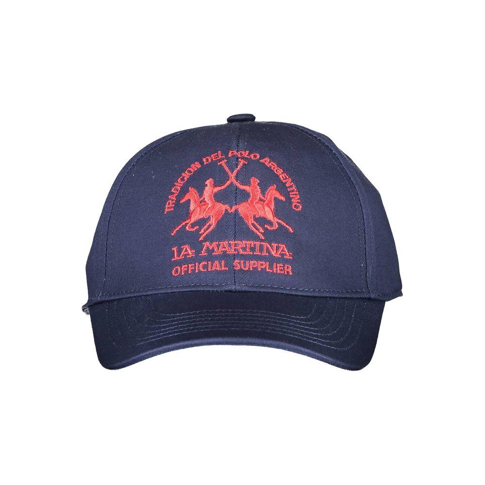 La Martina Blue Cotton Men Cap La Martina Dark Slate Gray