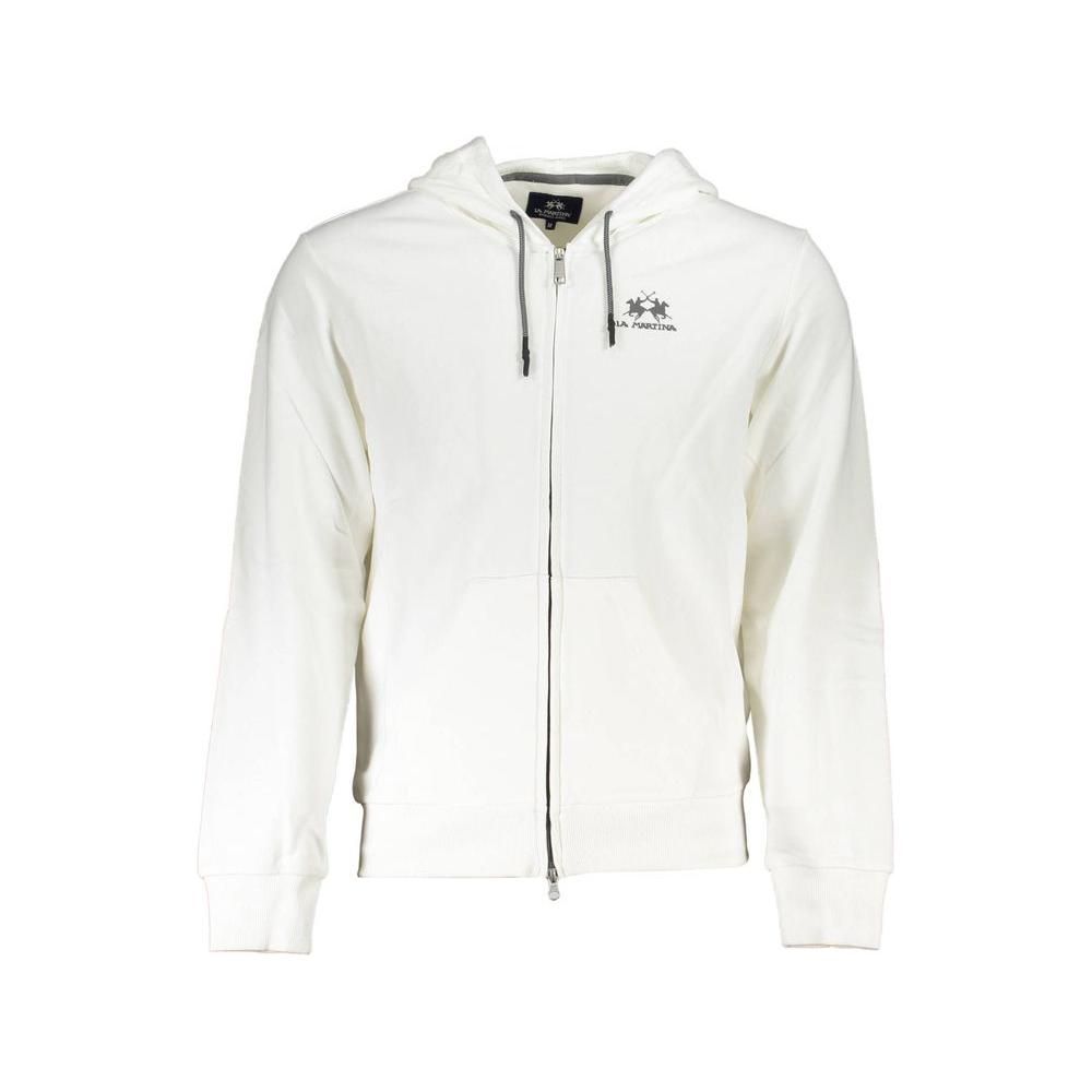 La Martina White Cotton Men Sweater La Martina Beige