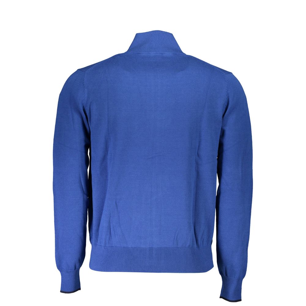 North Sails Blue Organic Cotton Men Sweater North Sails Dark Slate Blue
