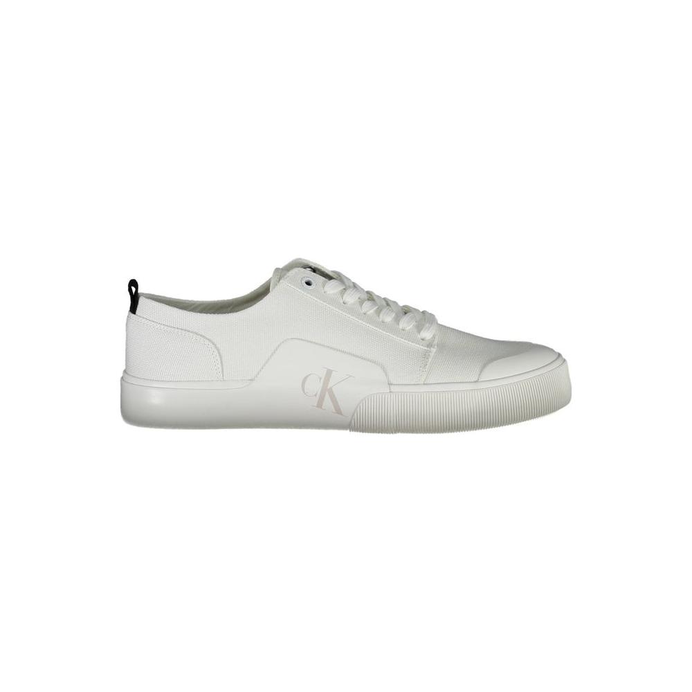 Calvin Klein White Cotton Men Sneaker Calvin Klein Light Gray