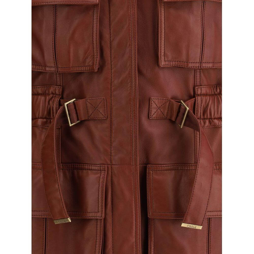 Chloé Leather Vest Chloé Saddle Brown