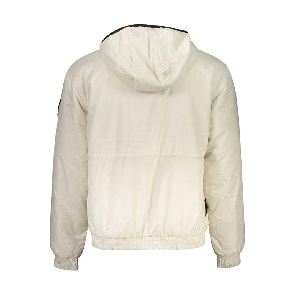 Calvin Klein Elegant Beige Hooded Jacket – Timeless Outerwear Calvin Klein Light Gray