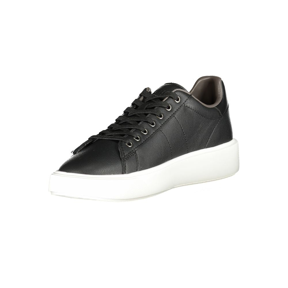 Blauer Black Leather Men Sneaker Blauer Dark Slate Gray