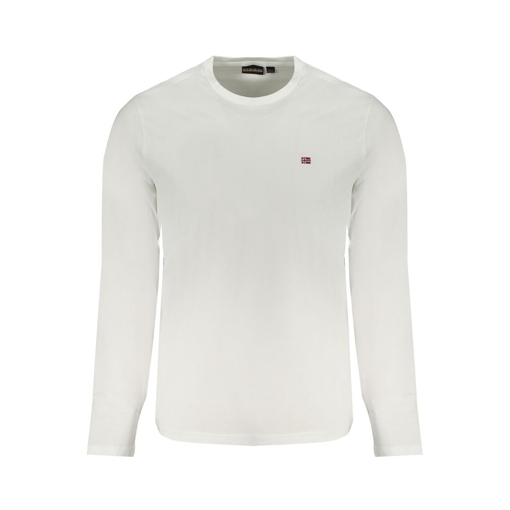 Napapijri White Cotton T-Shirt Napapijri Light Gray