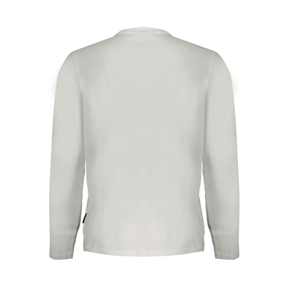 Napapijri White Cotton T-Shirt Napapijri Light Gray