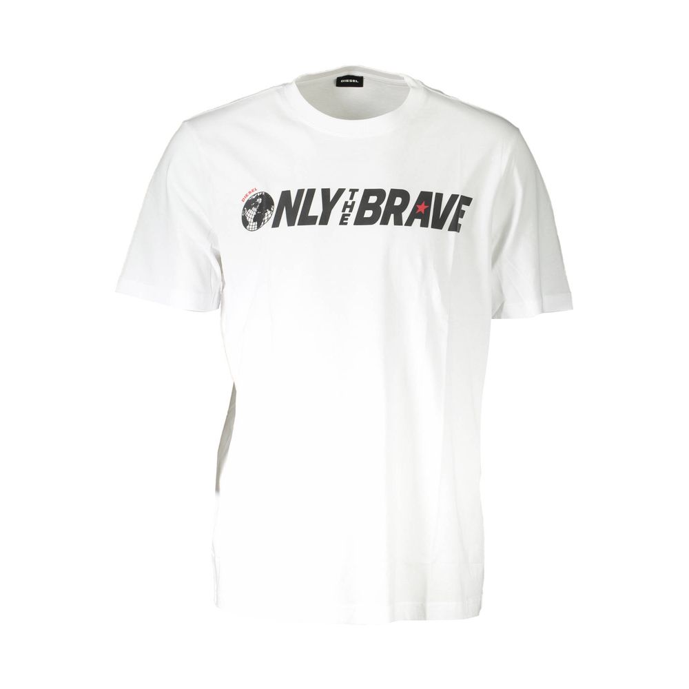 Diesel White Cotton Men T-Shirt Diesel White Smoke