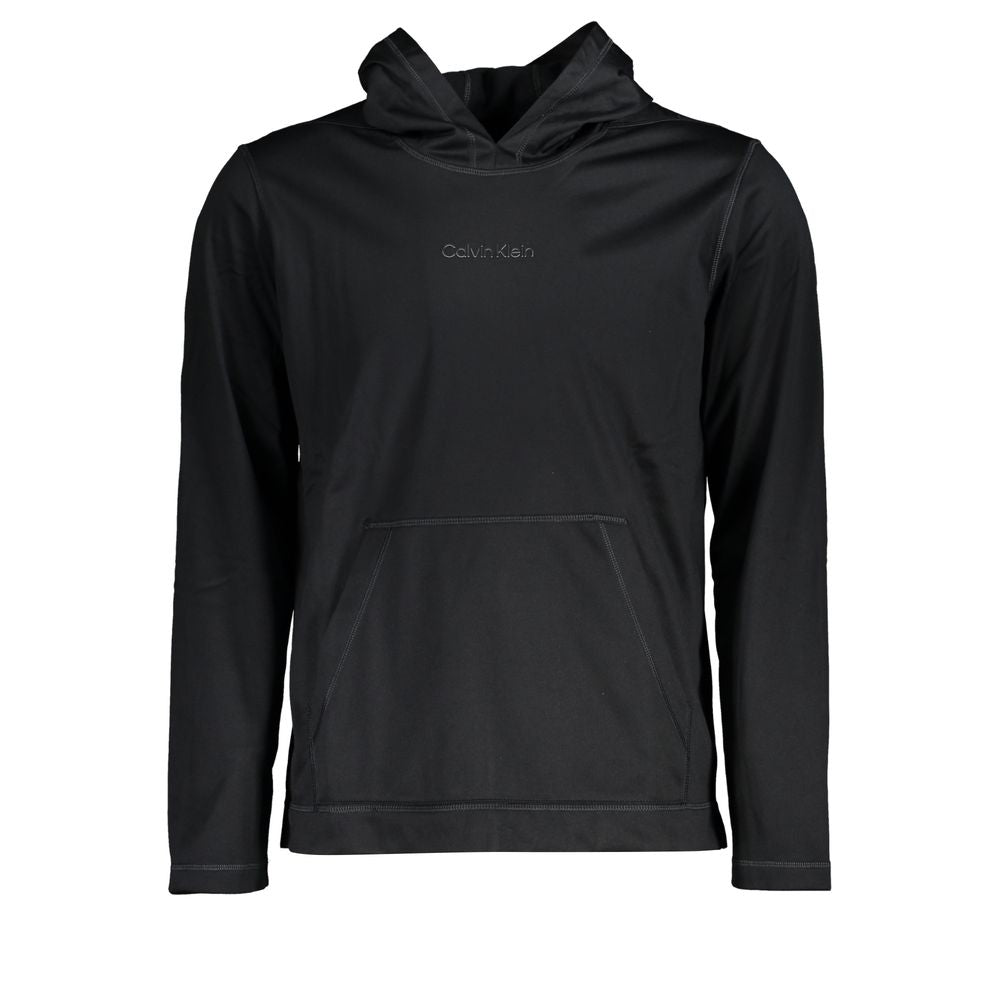 Calvin Klein Sleek Black Hooded Sweatshirt with Logo Print Calvin Klein Black