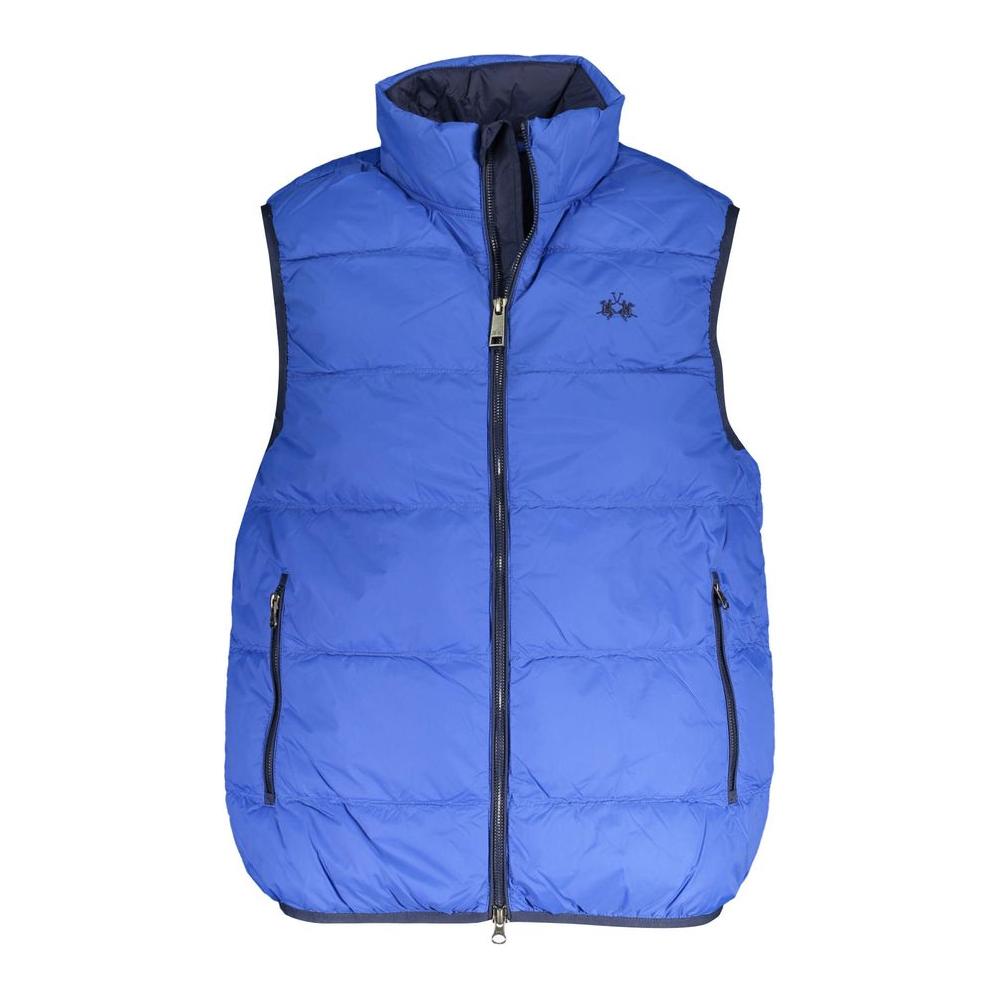 La Martina Blue Polyamide Men Jacket La Martina Royal Blue