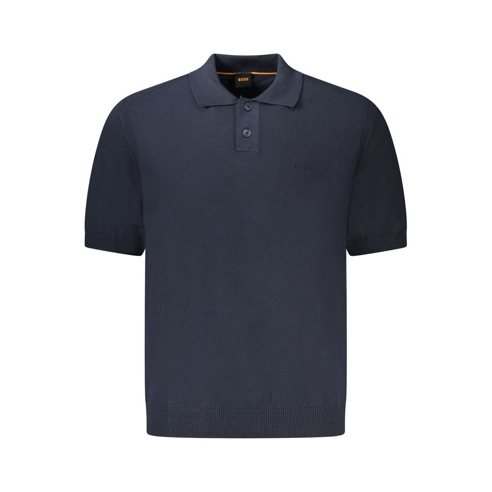 Hugo Boss Blue Cotton Sweater Hugo Boss Dark Slate Gray