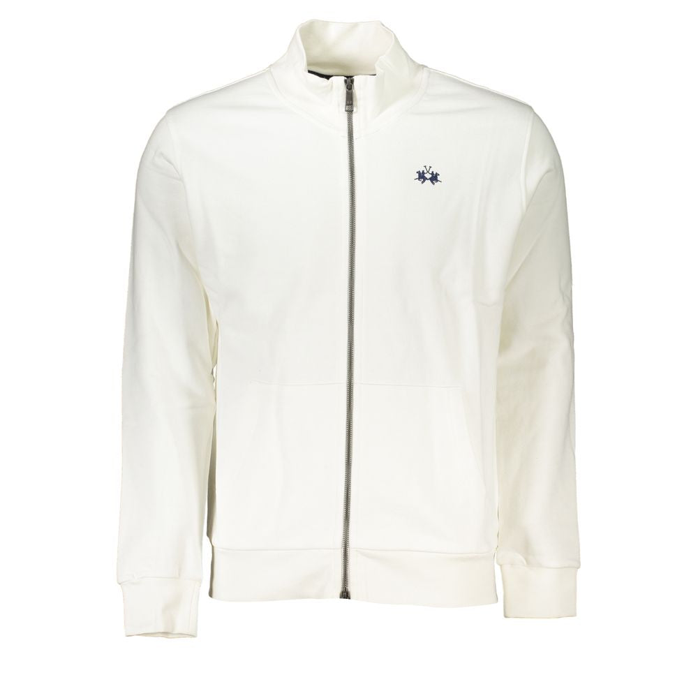 La Martina Elegant White Fleece Sweatshirt - Regular Fit La Martina Beige