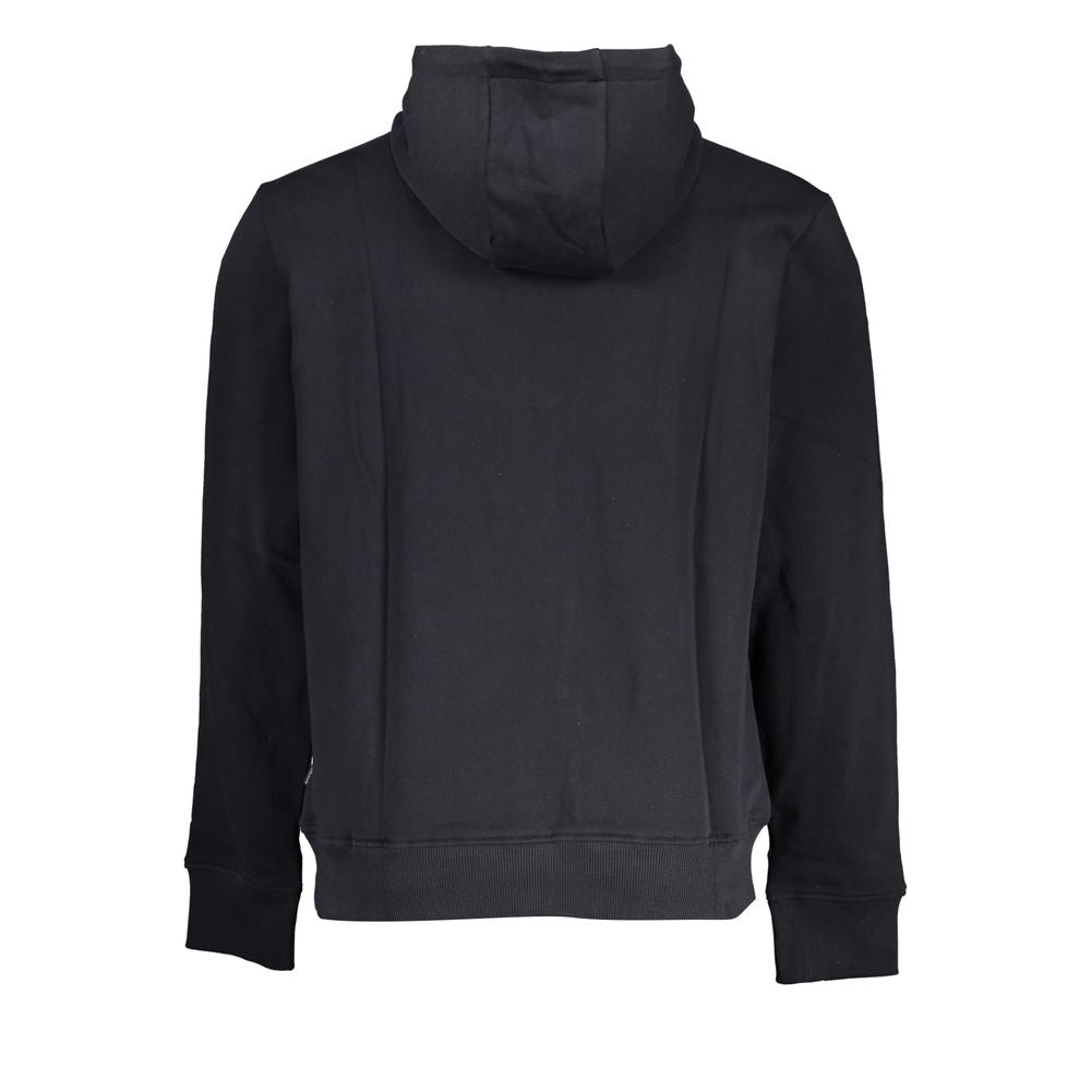 Napapijri Sleek Black Cotton Hooded Sweatshirt Napapijri Dark Slate Gray