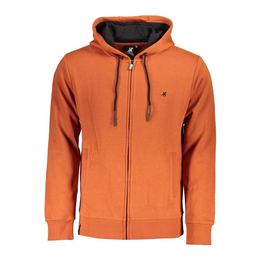 U.S. Grand Polo Bronze Hooded Sweatshirt with Embroidered Logo U.S. Grand Polo Chocolate
