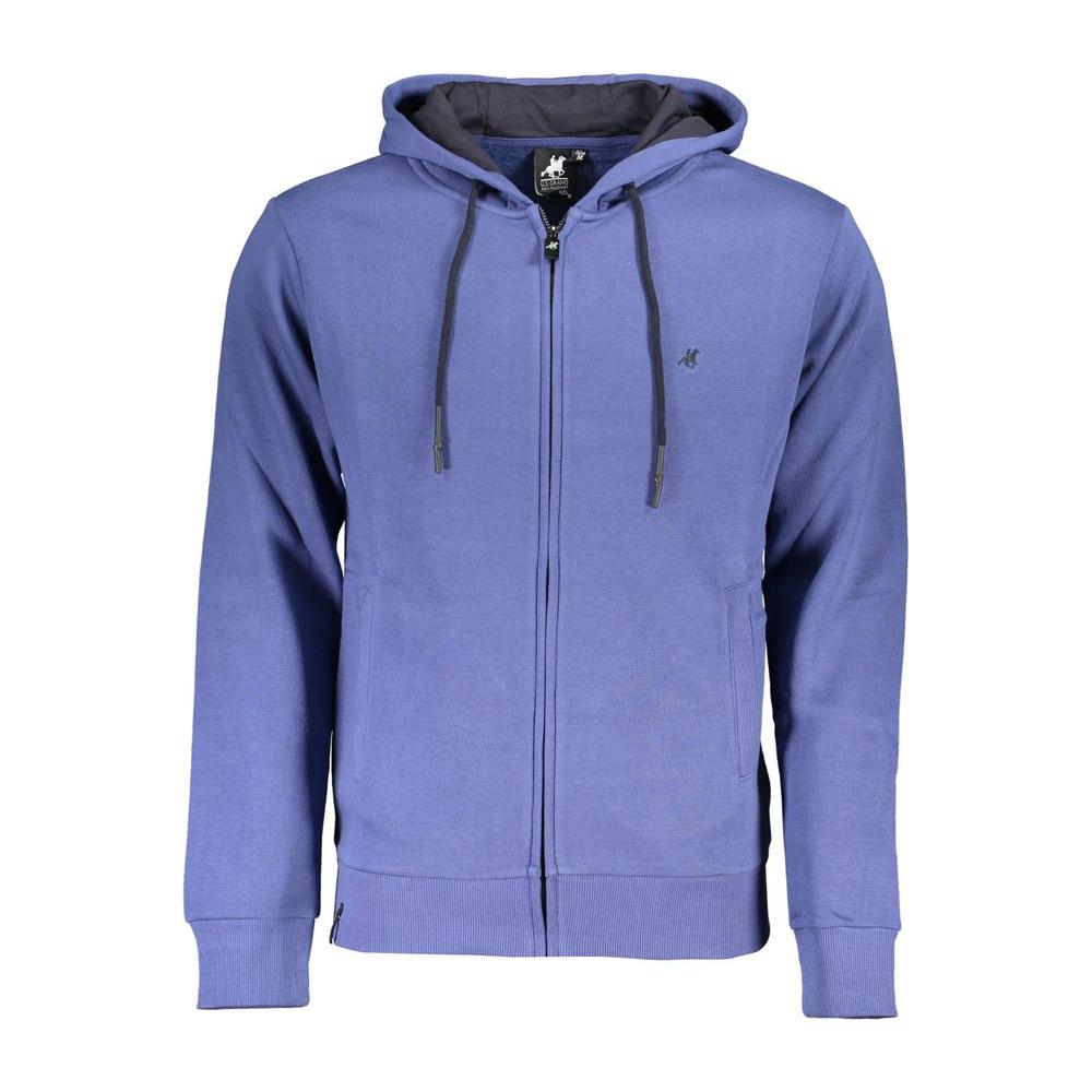 U.S. Grand Polo Chic Blue Hooded Sweatshirt with Embroidered Logo U.S. Grand Polo Light Slate Gray