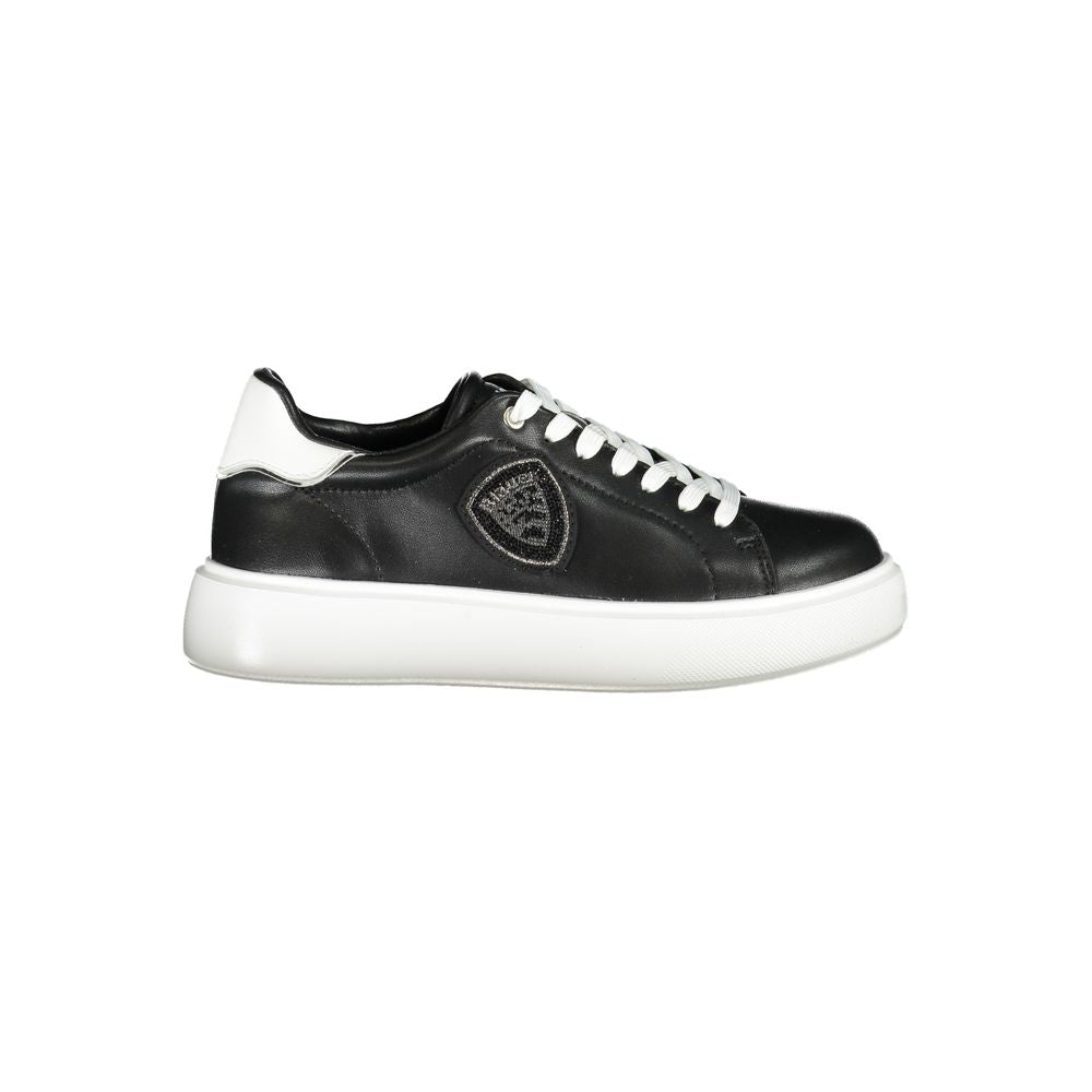 Blauer Black Leather Women Sneaker Blauer Dark Slate Gray