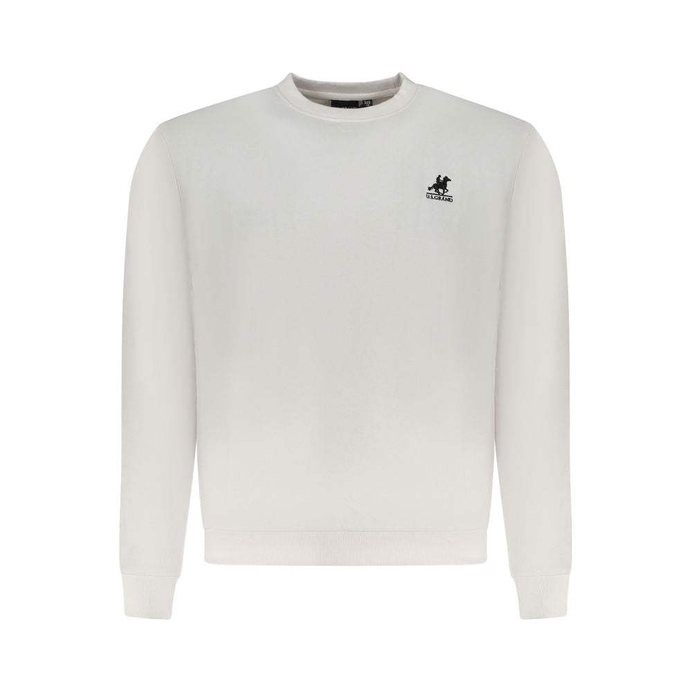 U.S. Grand Polo White Cotton Sweater U.S. Grand Polo Light Gray