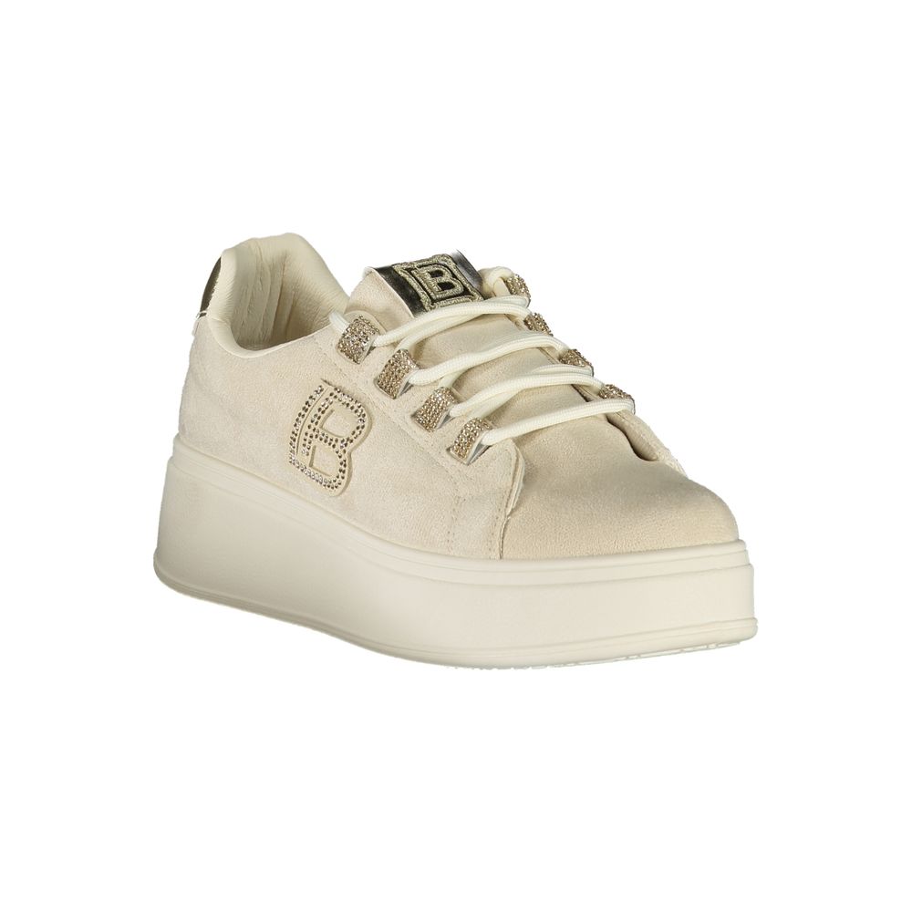 Laura Biagiotti Beige Polyester Women Sneaker Laura Biagiotti Light Gray