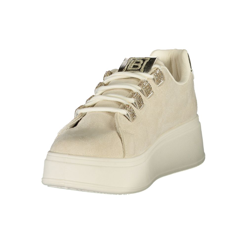 Laura Biagiotti Beige Polyester Women Sneaker Laura Biagiotti Gray