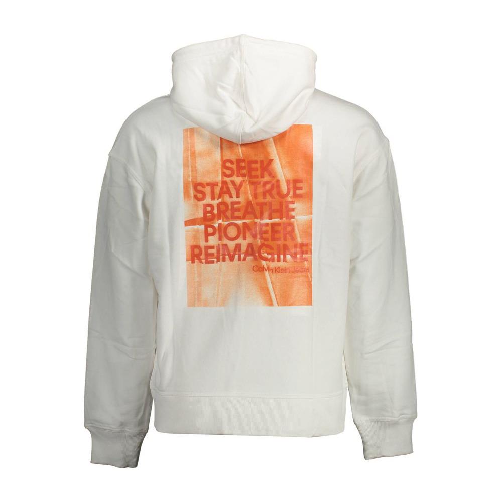 Calvin Klein White Cotton Men Sweater Calvin Klein Light Gray